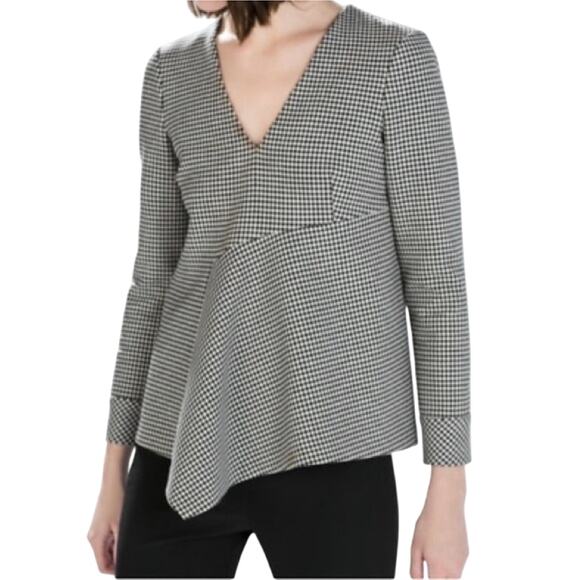 Zara Womens black white gingham top Size medium - Picture 1 of 7